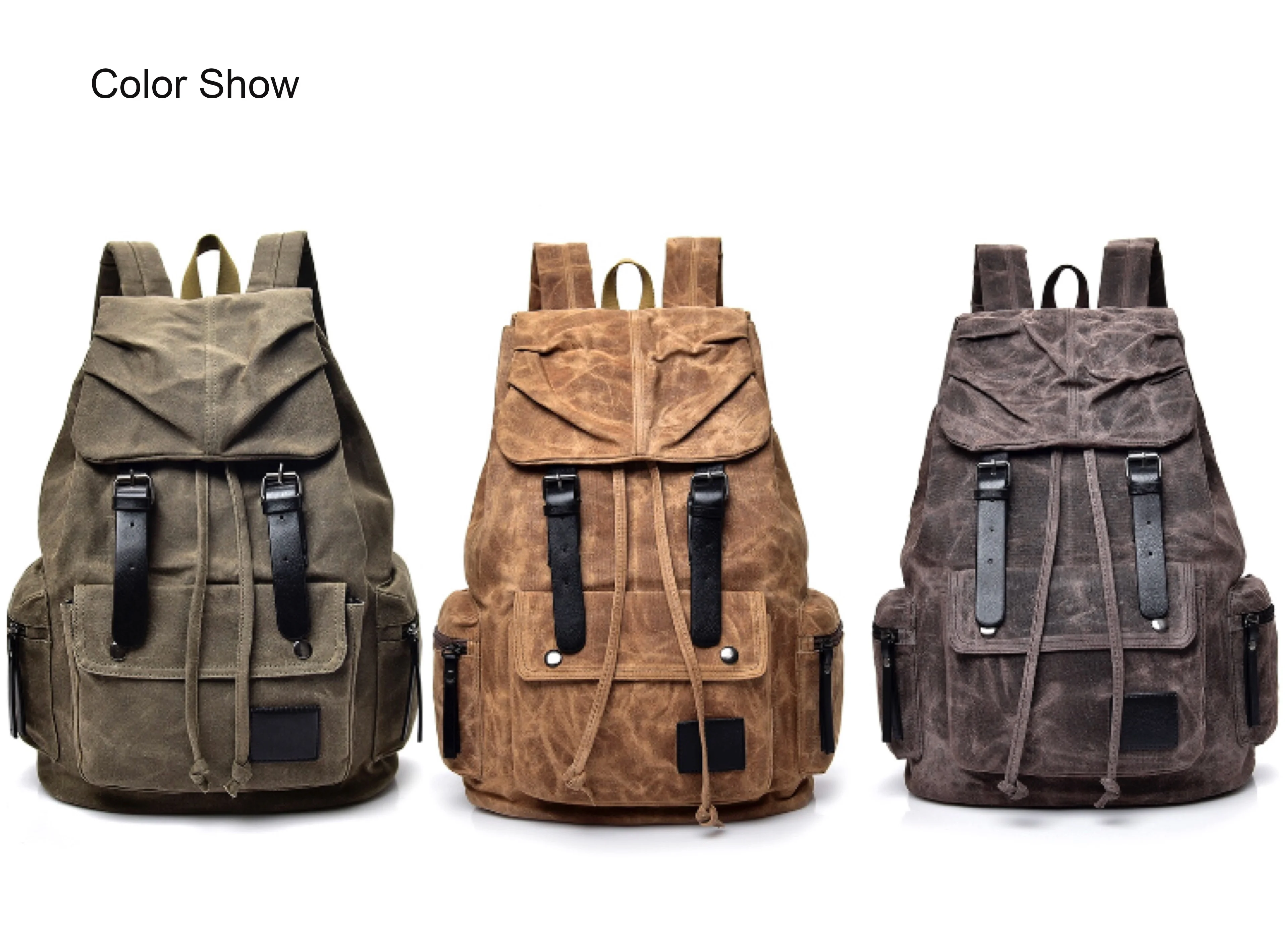 2020 fashion newest outdoor school rucksack waxed canvas waterproof hiking traveling backpack bag.jpg