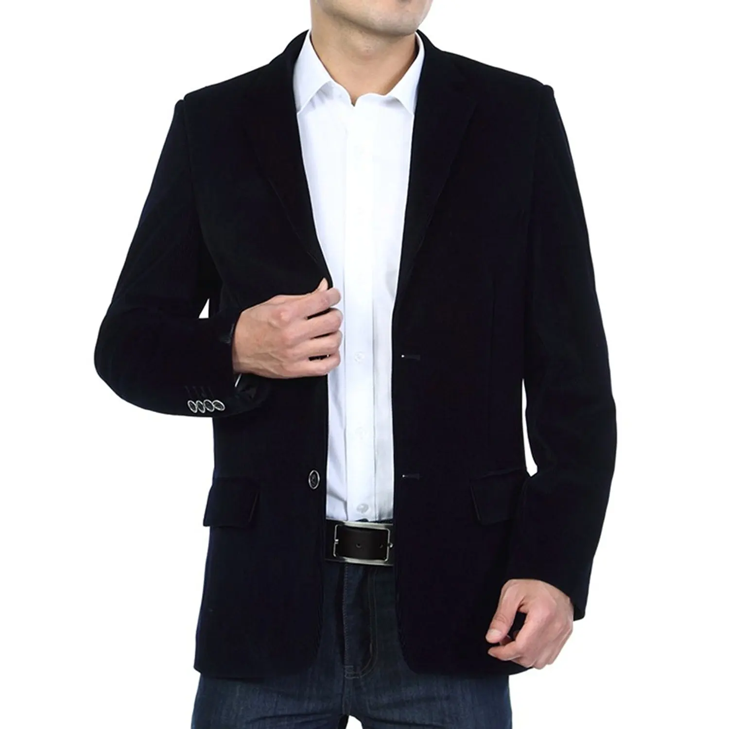 Чёрный вельветовый пиджак мужской классика