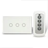 Remote Control 3 Gang 1 Way Waterproof Tempered Glass Plate Touch Light Electronic Switch US Standard With Pilot