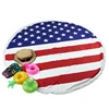 No Minimum Custom Printing Beach Towel , Large America National Flag Stripe Beach Towels Beach Mat Picnic Mat Round Mandala