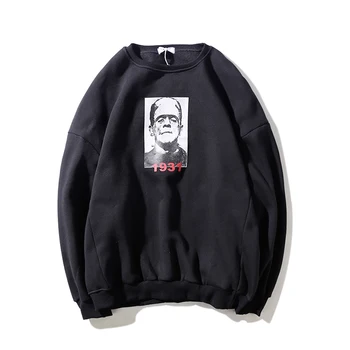 black oversized crew neck sweatshirt