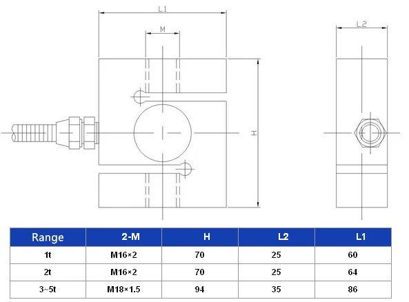 Stainless steel hanging push pull s load cell scale