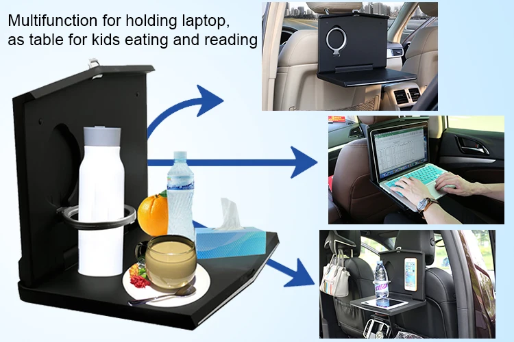Folding Auto Car Back Seat Table Drink Food Cup Tray Holder Stand