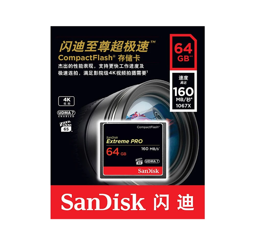 100% Original Sandisk Extreme Pro Memory Card 64GB 32GB 128GB Compact Flash Card UDMA 7 High Speed CF Card 160MB/S For HD Camera - ANKUX.COM