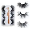 3Pair 25mm 5D Real Mink Eyelashes 100% Cruelty free Lashes with 1pcs stainless steel tweezers