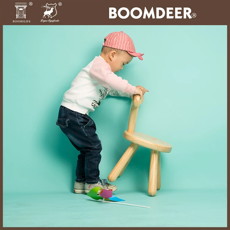 product-BoomDear Wood-Child Childrens Wooden StoolChair Rabbit Design Step Stool preschool furniture-1