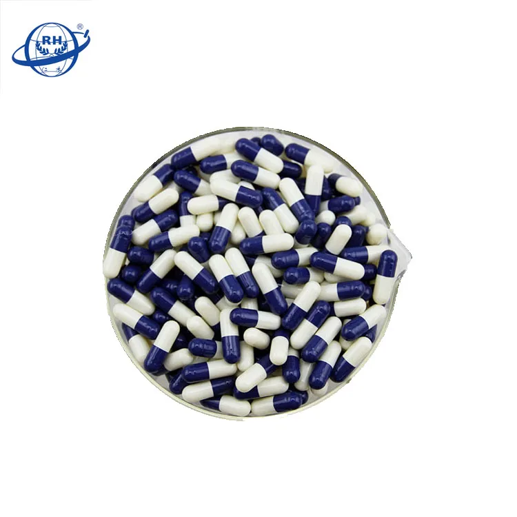Touch healthy supply 00# 0# 1# 2# 3# 4#empty gelatin capsule shells dark blue/white