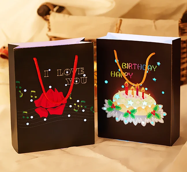 Paper Gift Bags Shopping Bag LED Light Up Bags Promotional