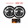 Dot Approved E9 Daymaker Car 50W 30W Turn Amber Hi LO Halo Motor 12v 24v Round DRL H4 Angle Eye 7" Inch Led Headlight