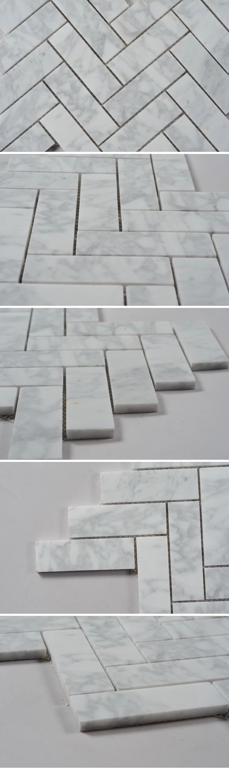 carrara brick marble backsplash tiles mosaic