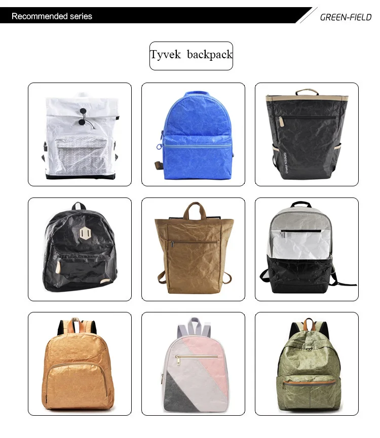 Eco-Friendly lightweight Dupont tyvek paper backpack,grey tyvek school ...