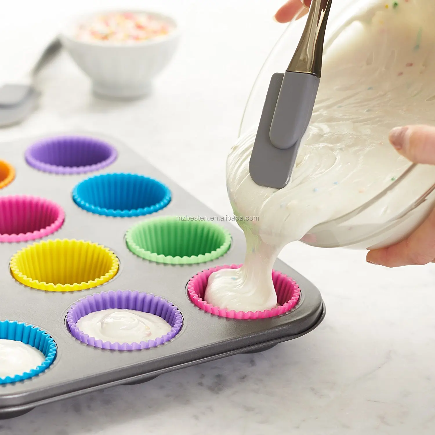 Round Cupcake Baking Pan/silicone Cupcake Pan,Baking Mini Loaf Mold