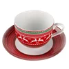 Modern style white ceramic porcelain espresso coffee ceramic tea cup set with saucer for hotel