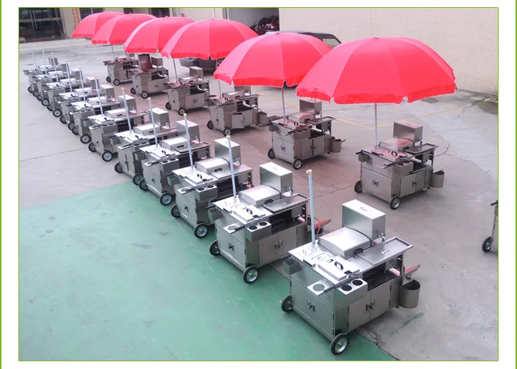 Multipurpose Commercial Stainless Steel Snack Food Cart Fast Food Truck