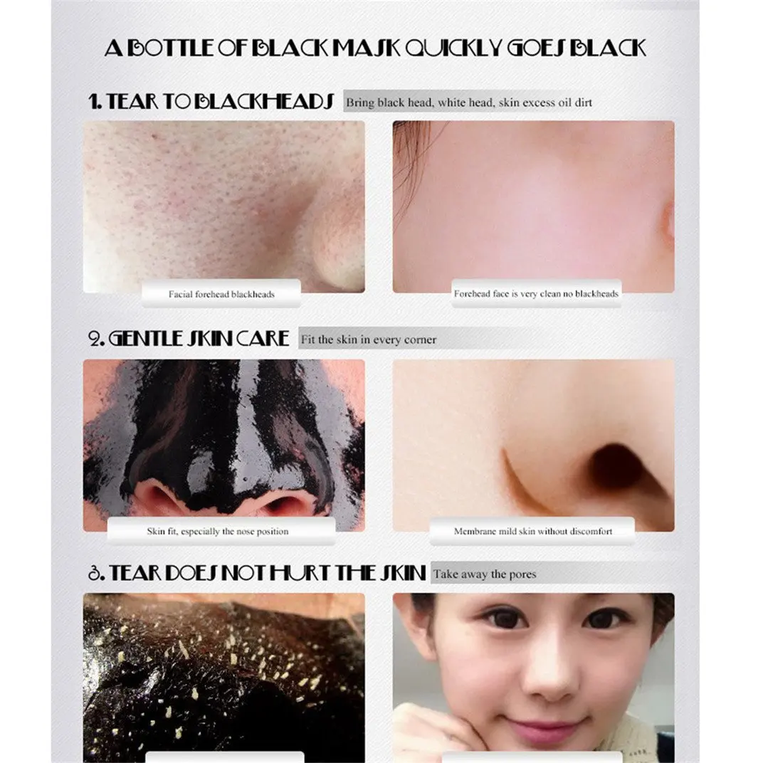 Ecosin Bamboo Charcoal Blackhead Remover Deep Clean Purify Peel Off Mud Face Mask Peel Off Mask, Blackhead Peel Off Mask, Black Mask, Blackhead Remover Mask