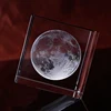 Unique K9 Crystal 3D Laser Engraving Moon Glass Cube for Home Decoration
