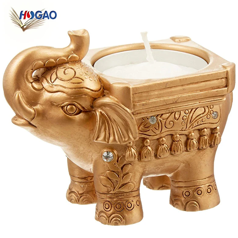 JN_ Lucky Elephant Tea Light Candle Holder Candlestick Wedding Home Decor Eage