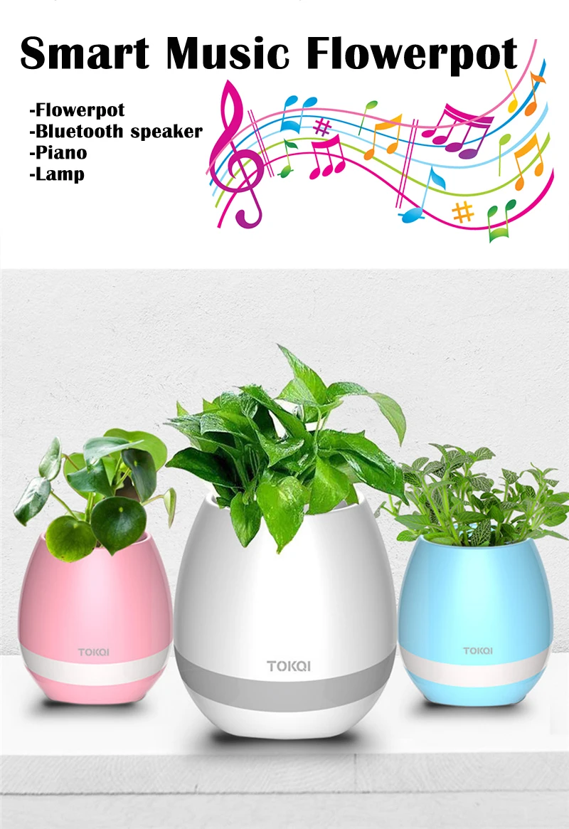 Real plant playing music bluetooth speaker waterproof wireless speaker LED flash singing plant