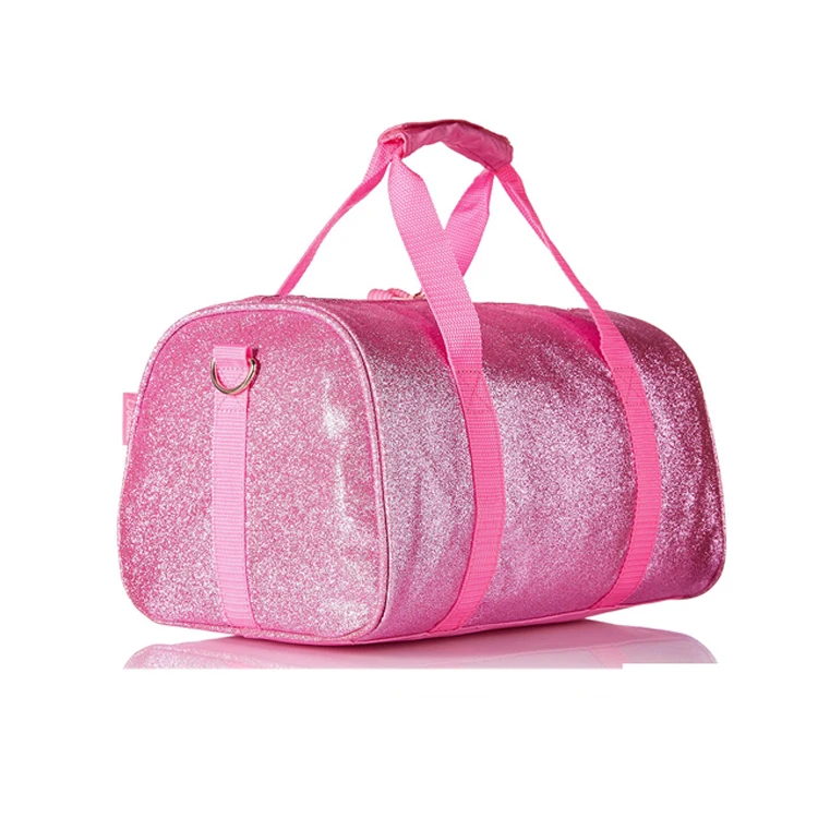pink glitter duffle bag