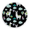 Fast Dry Absorbent Blanket for Sports Gym Bath Swim Camping Yoga Alpaca Pattern Round Beach Bath Towel