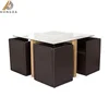 Oak and Glass Hide Away Table Set