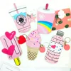 Wholesale Stock Small Order Korea Creative Lady's Mini Ice Cream Drink Shape Coin Holder Key Chain