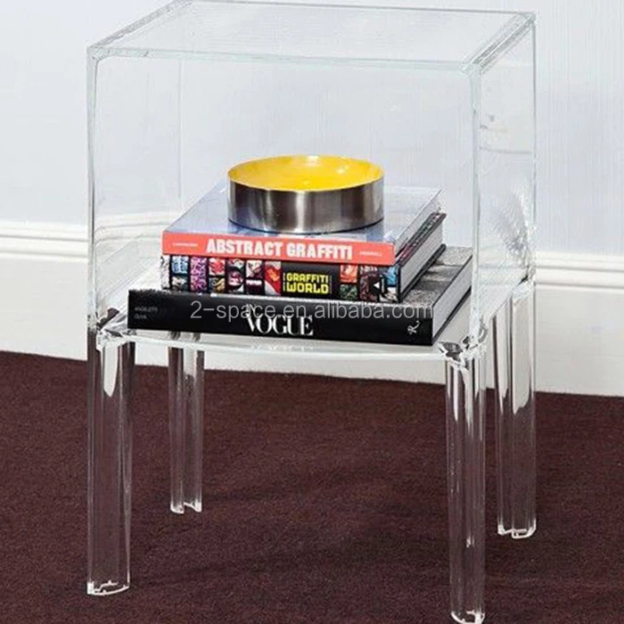 Home Decor Display Nightstand 1shelf Clear Acrylic Lucite Bedside