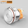 LANBOO 25mm 12V24V Pushbutton Switch With Plat With Dot LED