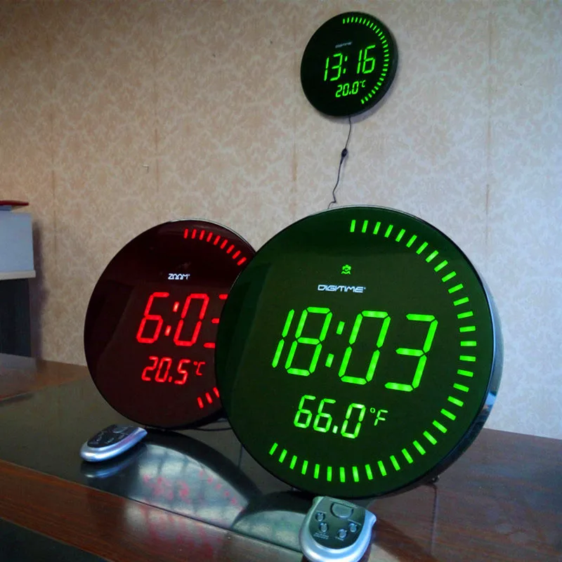 Creative Circular Large Led Digital Wall Clock Modern Design Home Creative Circular Large Led Digital Wall Clock Modern Design Home Decor Decoration Decorative Round Desk Watch Red Green In Clocks From