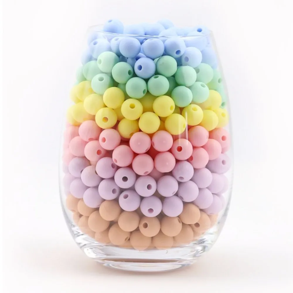 Bpa Free Silicone Round Chewable Teething Loose Silicone Beads For