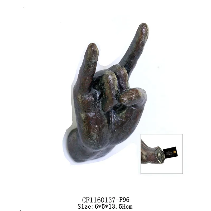 Bronze Statue Decorations Resin Hand Sculpture Desk Decoration supplier