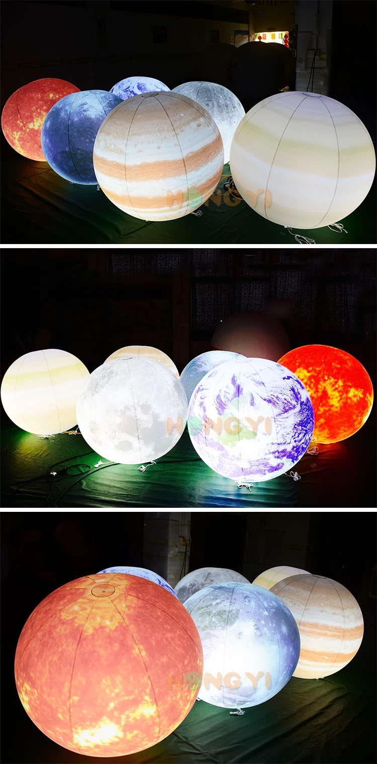 2018 Led Lighting Inflatable Hanging Nine Theme Party Solar