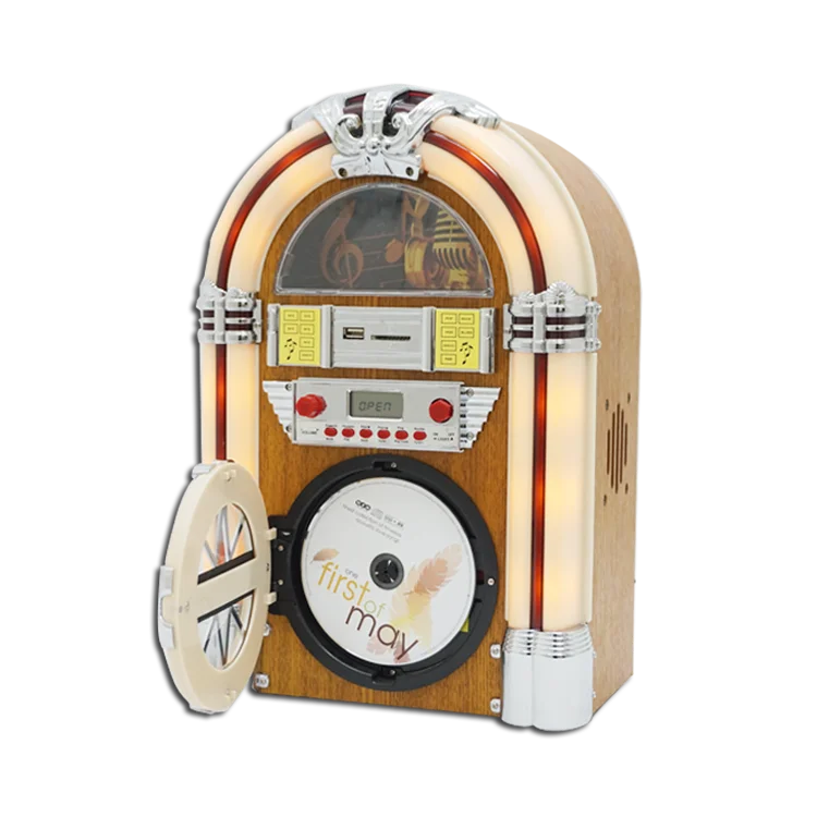 China New Popular Single Yellow Led Light Desktop Digital Cd Jukebox