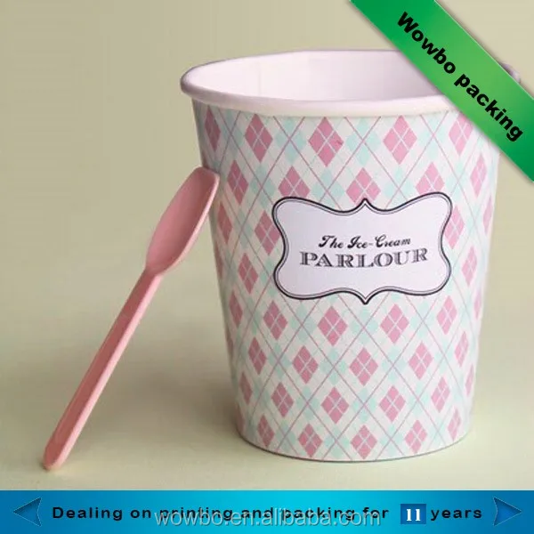 Fancy Disposable Paper Icecream Bowl,Paper Ice Cream Cup With Lid And
