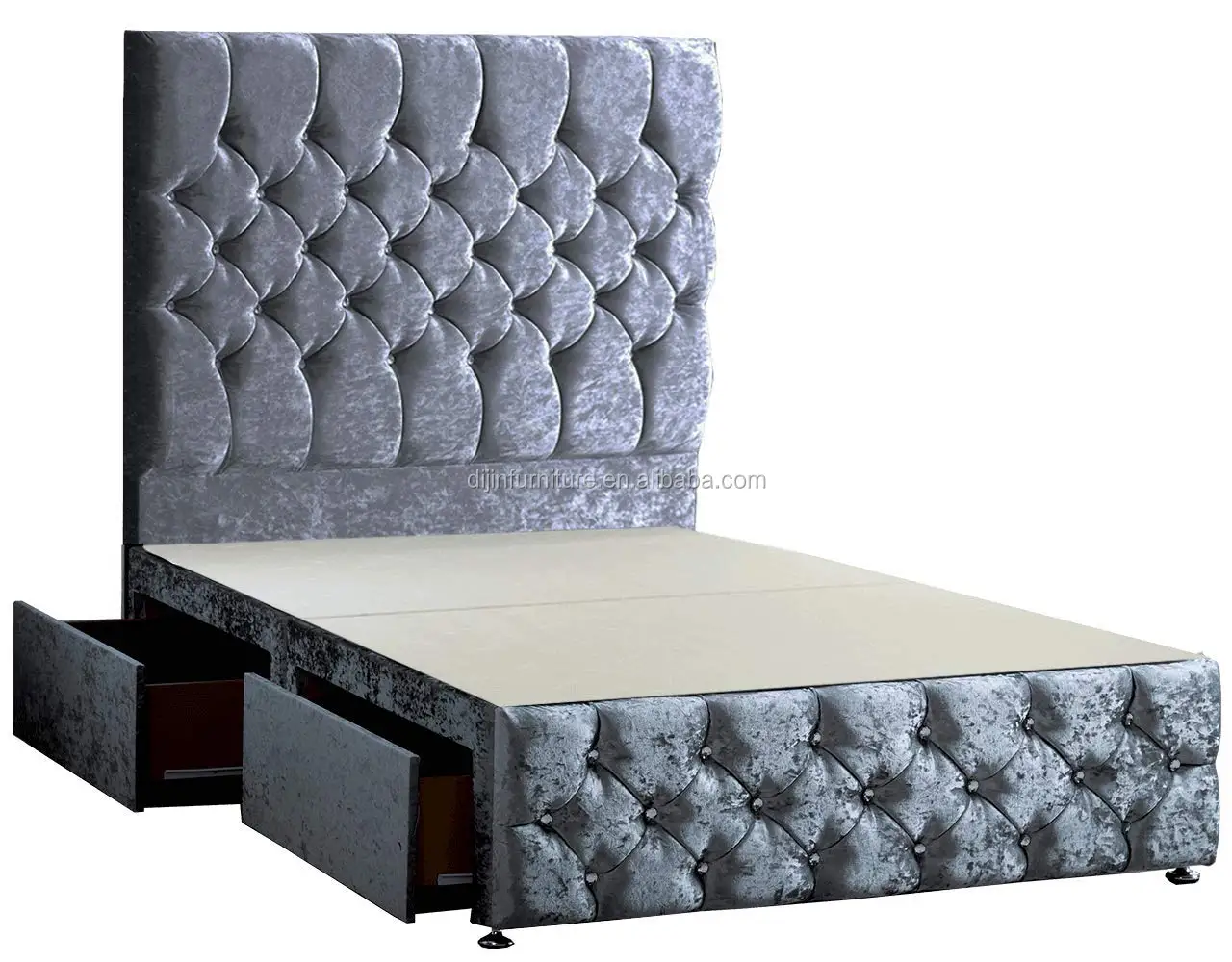 Divan Bed 4ft6 Double With 54 Designer Headboard With Drawers
