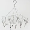 Square shape stainless steel clothes hanger with 20 pegs