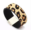 Magnet buckle bracelet bohemian style zebra leopard horse print bracelet for Unisex