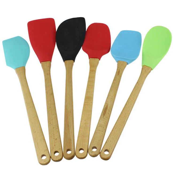 De270 Ecofriendly Wooden Handle Silicone Spatulas Good Cook Kitchen Spatula Buy Wooden Handle