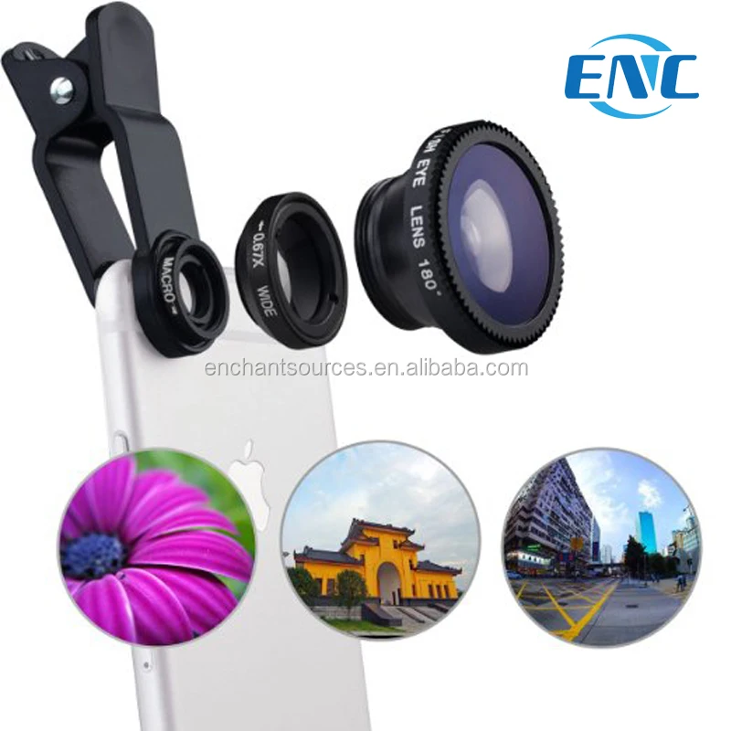 2016 new arrival 3 in 1 Cell Phone Clip Camera Lens Wide Angle Fisheye Selfie Lens