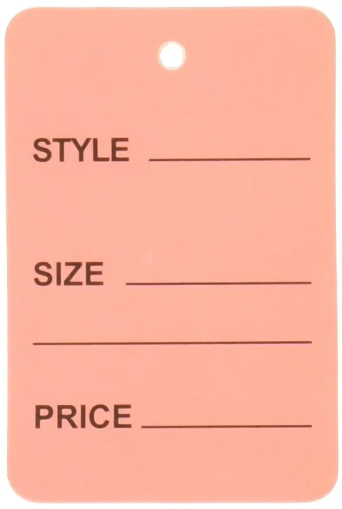 1000pcs Pink Color One Part Unstrung Perforated Price Coupon Tag Clothing Price Labels/clothing Tag/perforated Price Coupon Tags 1 1/4" X 1 7/8"