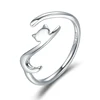 2019 Hot Sale Jewelry Cat Animal Simple 925 Sterling Italian Silver Ring