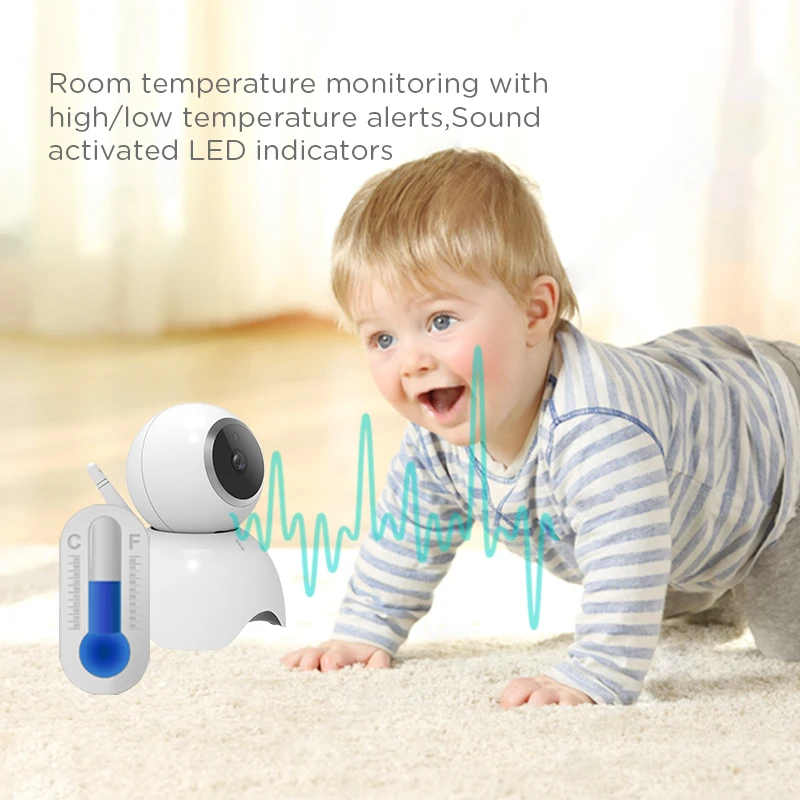 5 Inch Lcd Display Night Vision Wireless Baby Monitor Camera 2 Way