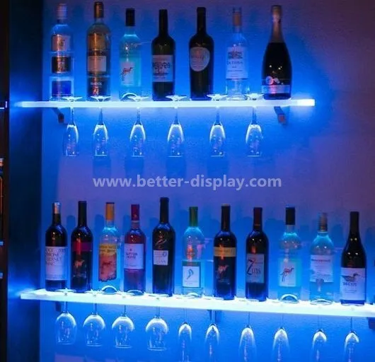 Custom Acrylic Led Wall Mounted Wine Racks - Buy Acrylic Led Wall ...