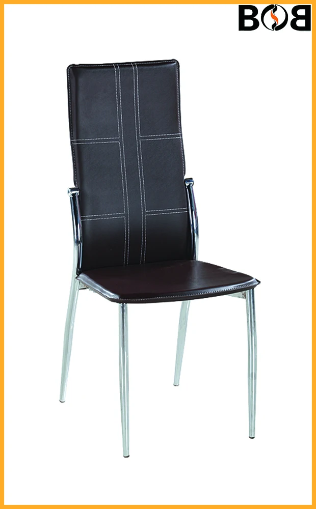 BOB-DC001 modern furniture high quality elegant dining chair made by PU leather and stainless steal tube or chromed tube