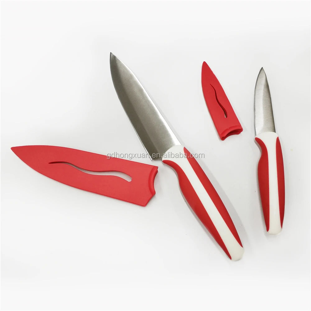 Stainless Steel Chef Knife Protective Sheath Anti Slip Rubber Pp Plastic Handle Sturdy Durable Razor Blade Kitchen Knives Set Buy Premium 6 Inchesl Stainless Steel Chef Knife With Protective Sheath Cover Tough Heavy