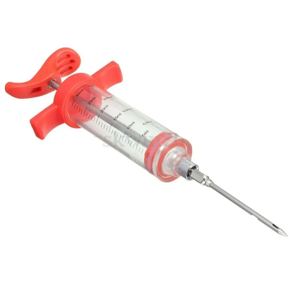 Marinade Injector Syringe Cook Flavor Needle For Meat Turkey Steak BBQ Healthy