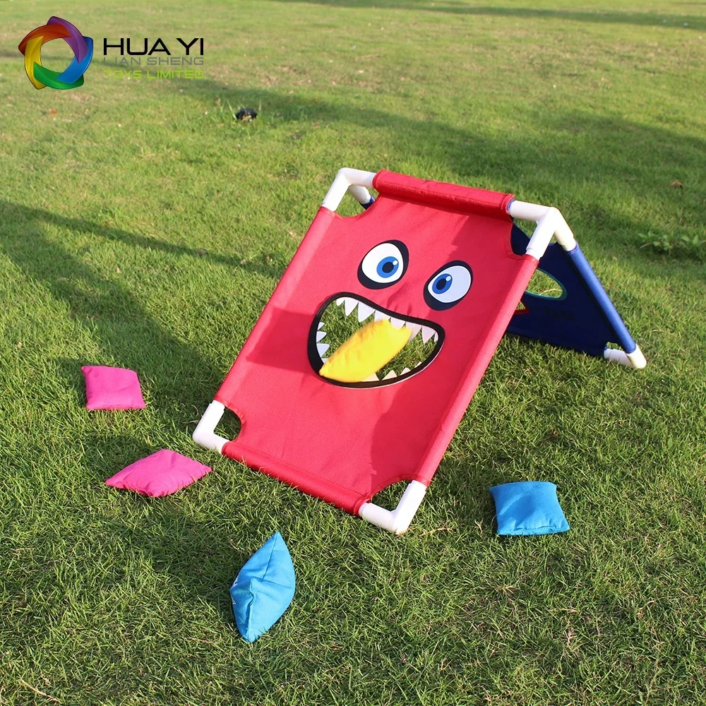 Portable Assemble Cornhole Board Game With Bean Bags For Backyar Games