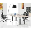 Modern Simple Meeting Room Wooden American Fir Metal Base Conference Table Design for 6 to 8 Person