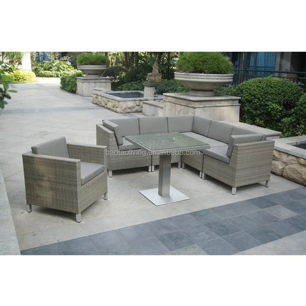 Outdoor Möbel Rattan Sofa Set Sofa Esstisch Terrasse Lounge - Buy