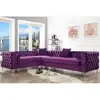 Deep Purple L Shape Living Room Sofa, Modern Design European Style Suede sofa